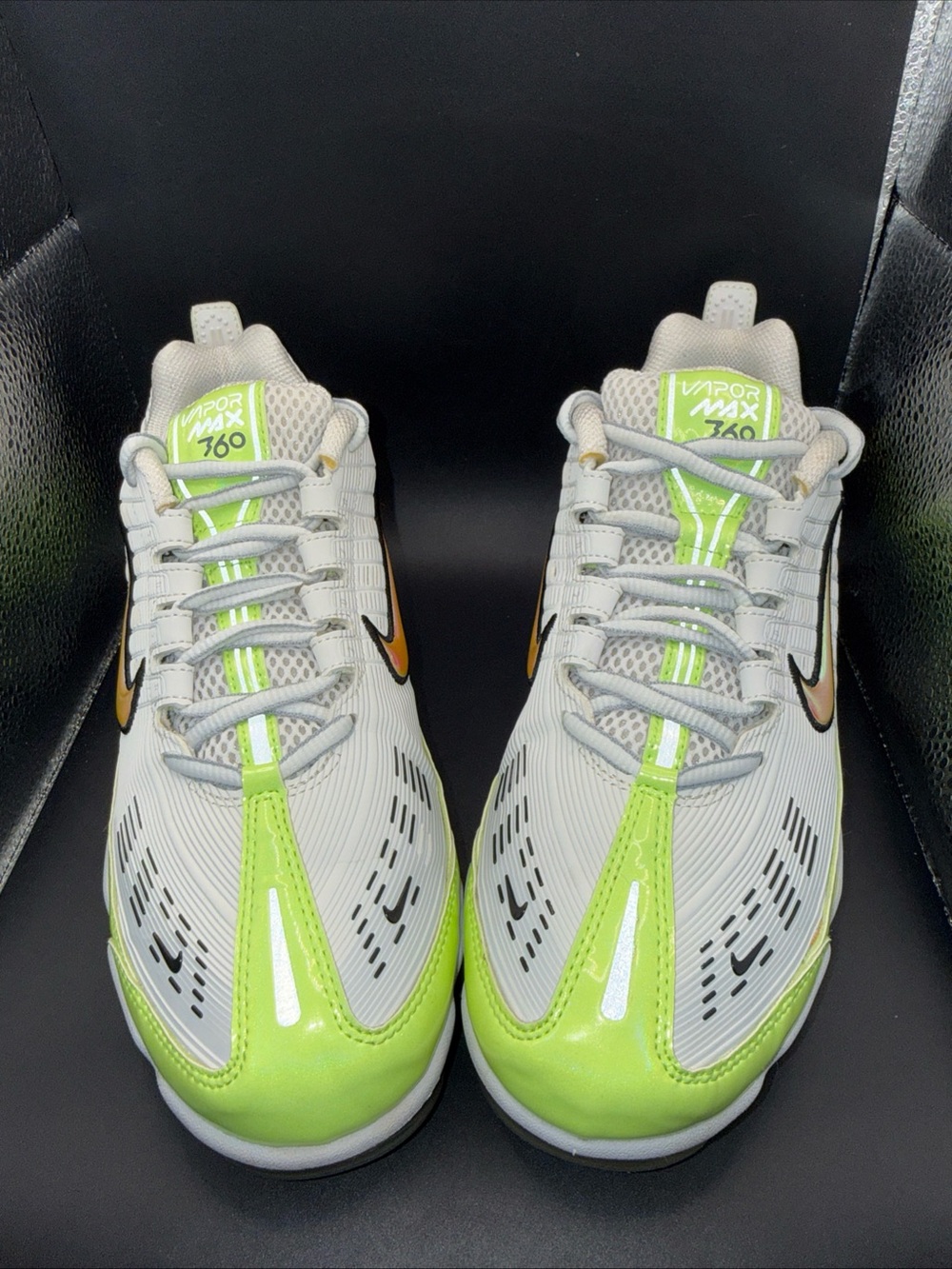 Nike Kids' Air VaporMax 360 White & Lime Green Athletic Shoes